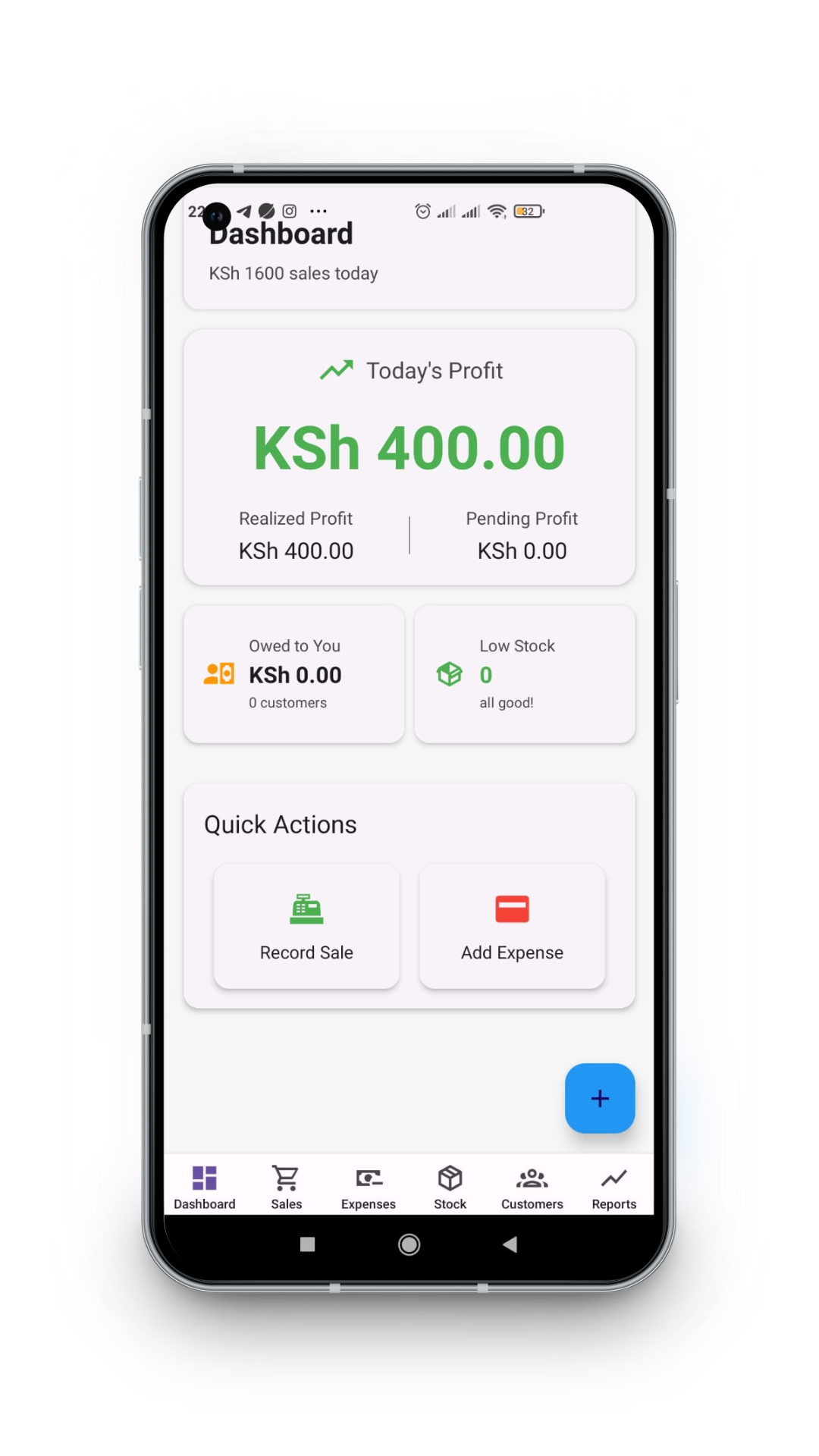App dashboard screenshot